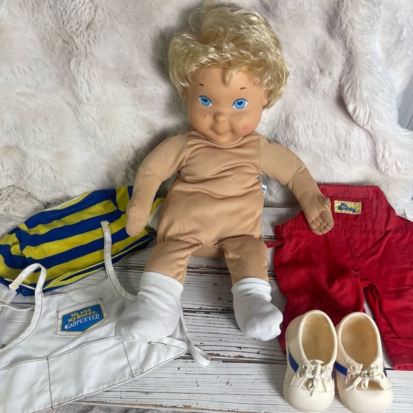CLEANED Original 1986 Playskool My Buddy Doll‎ Blonde Hair Shoes Carpenter Apron - Picture 2 of 13